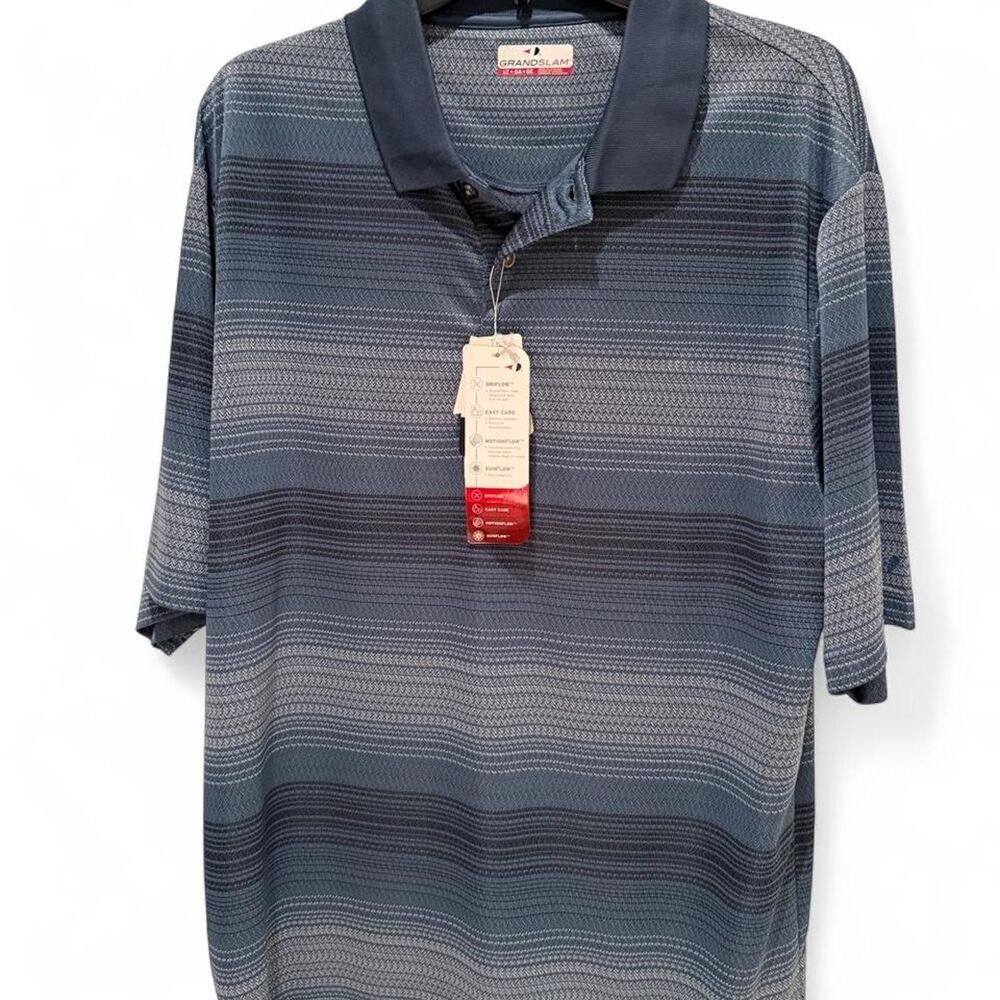 Grand-slam Men's Blue and Navy Polo-shirts